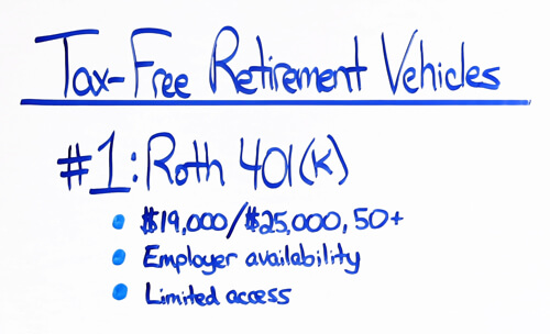 tax free retirement vehicles roth 401k